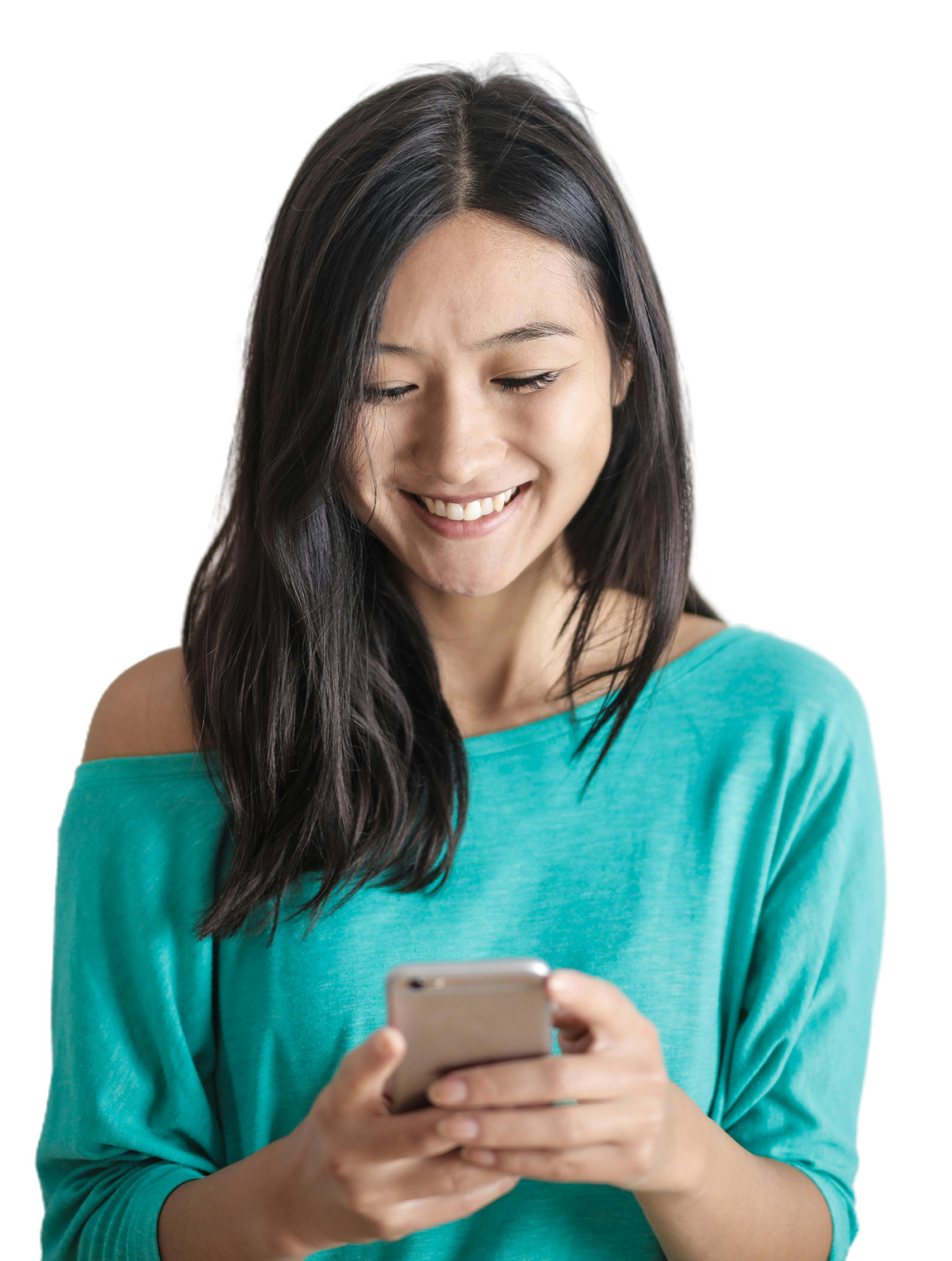 Happy women with phone